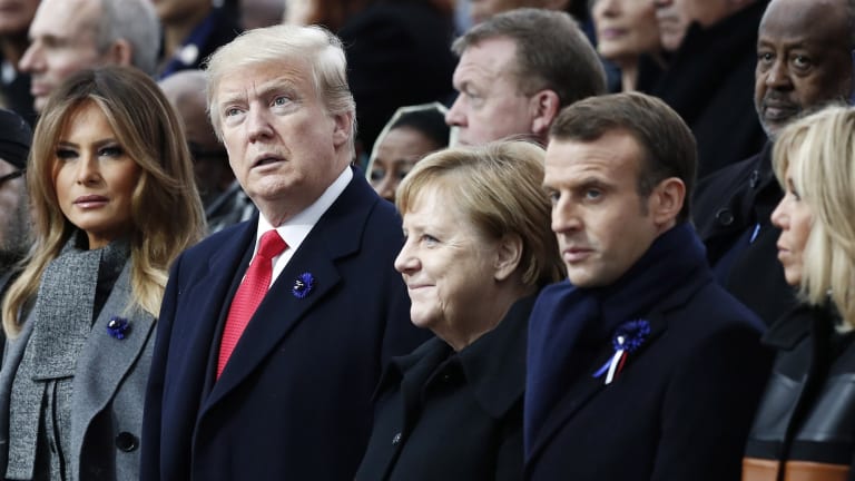 Macron warns against nationalism in rebuke of Trump at WWI commemoration