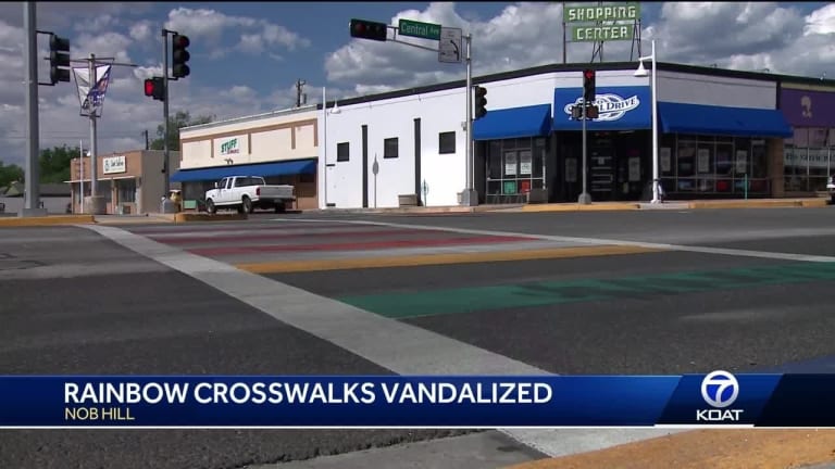 Motorcyclists Vandalize Rainbow Painted Crosswalks on Eve of Gay Pride Parade