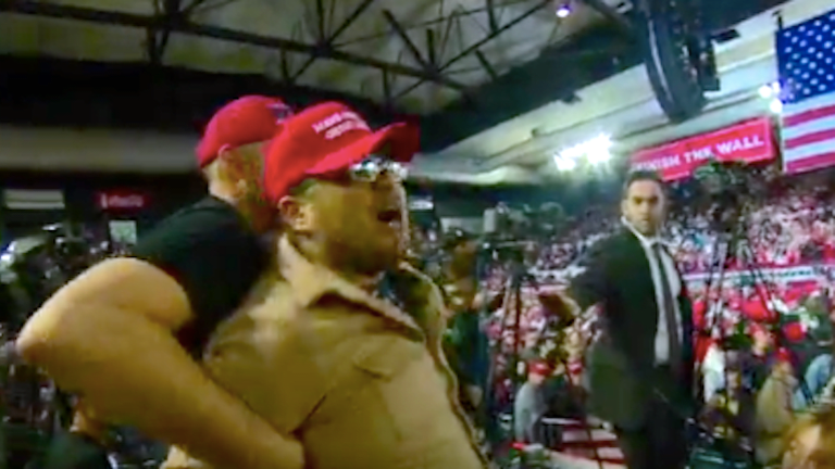 Trump supporter goes berserk and attacks BBC cameraman at El Paso rally